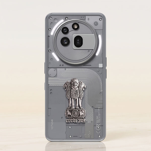 Nothing Phone 3A Pro 5G Compatible Satyamev Jayate 3D Metal Emblem Sticker