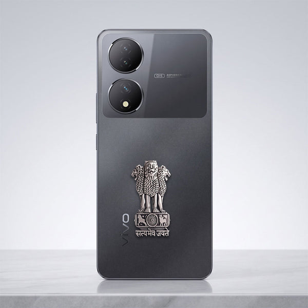 Vivo Y100 5G Compatible Satyamev Jayate 3D Metal Emblem Sticker