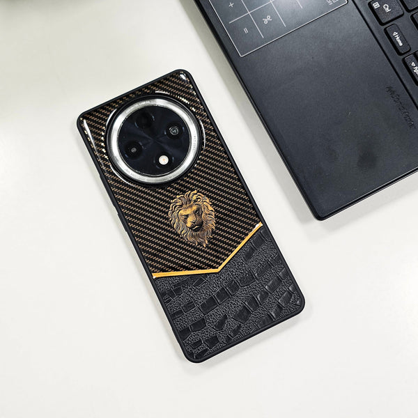 Oppo F27 PRO+ 5G Luxury Lion Pattern Leather And Liquid SiliconeΒ Case
