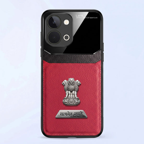 Vivo T5x 5G Satyamev Jayate 2-in-1 Emblem Leather Lens Protective Back Case