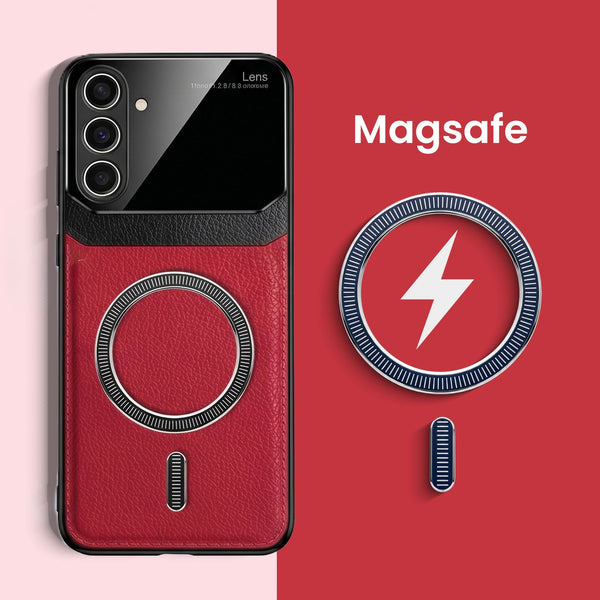 Samsung Galaxy A16 5G Premium Magsafe Magnetic Leather Lens Protective Case