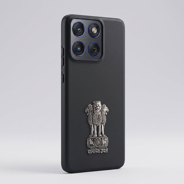 Motorola Edge 60 Pro 5G Compatible Satyamev Jayate 3D Metal Emblem Sticker