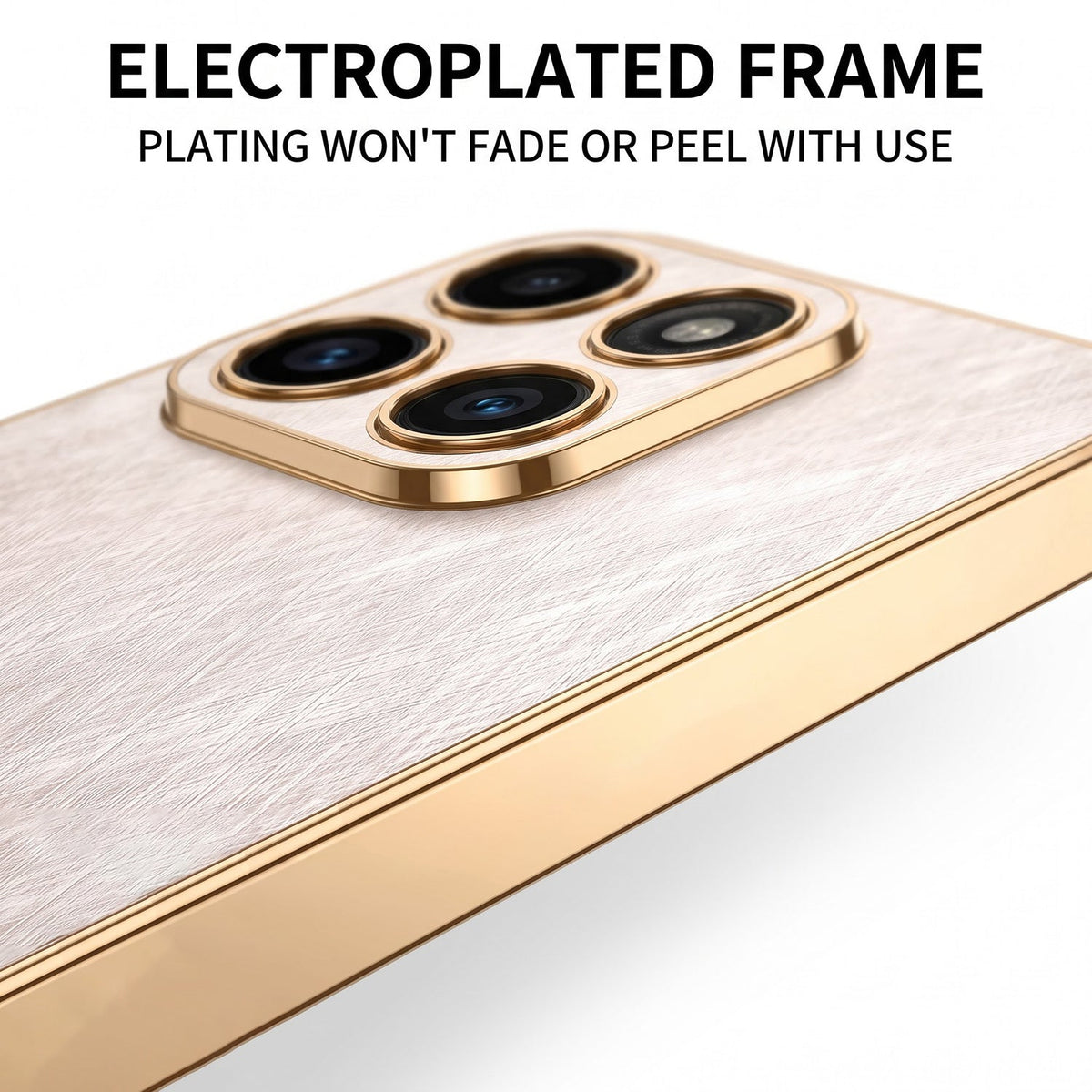 Motorola Edge 70 Fusion 5G Premium Electroplated Frame Gold Thread Pattern Soft Case