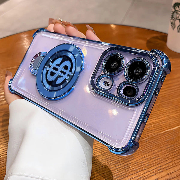 Oppo Reno 13 5G Four Corner Airbags 100% Original Astro Money Magnet Rotating Dollar Case