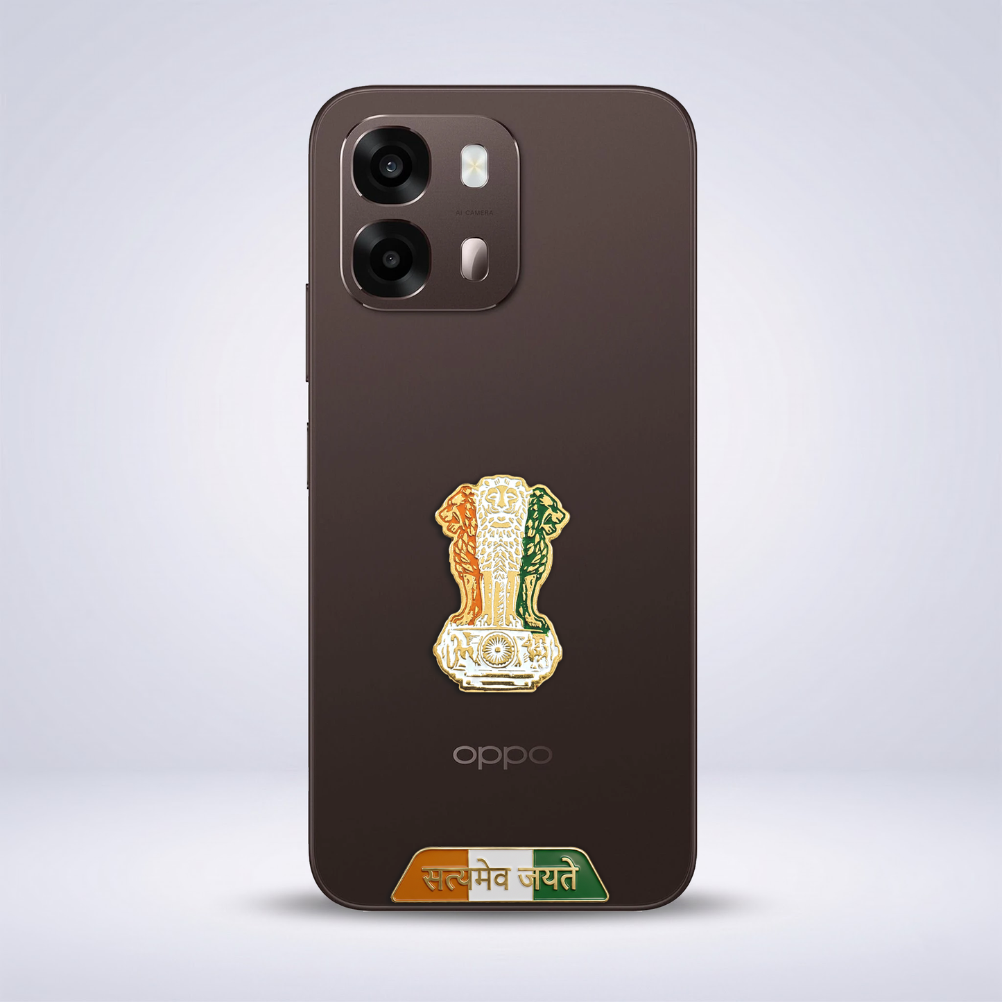Oppo A6 Pro 5G Compatible Satyamev Jayate 3D Metal Emblem Sticker