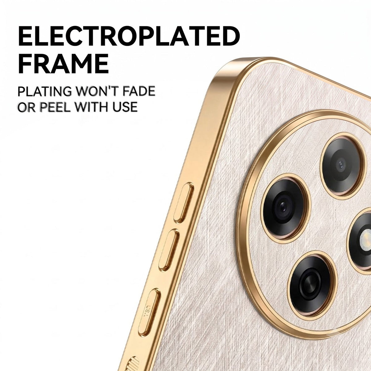 Oppo F31 Pro 5G Premium Electroplated Frame Gold Thread Pattern Soft Case