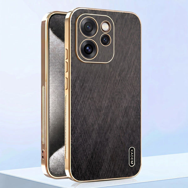 Oppo Reno 15 Pro Mini 5G Premium Electroplated Frame Gold Thread Pattern Soft Case
