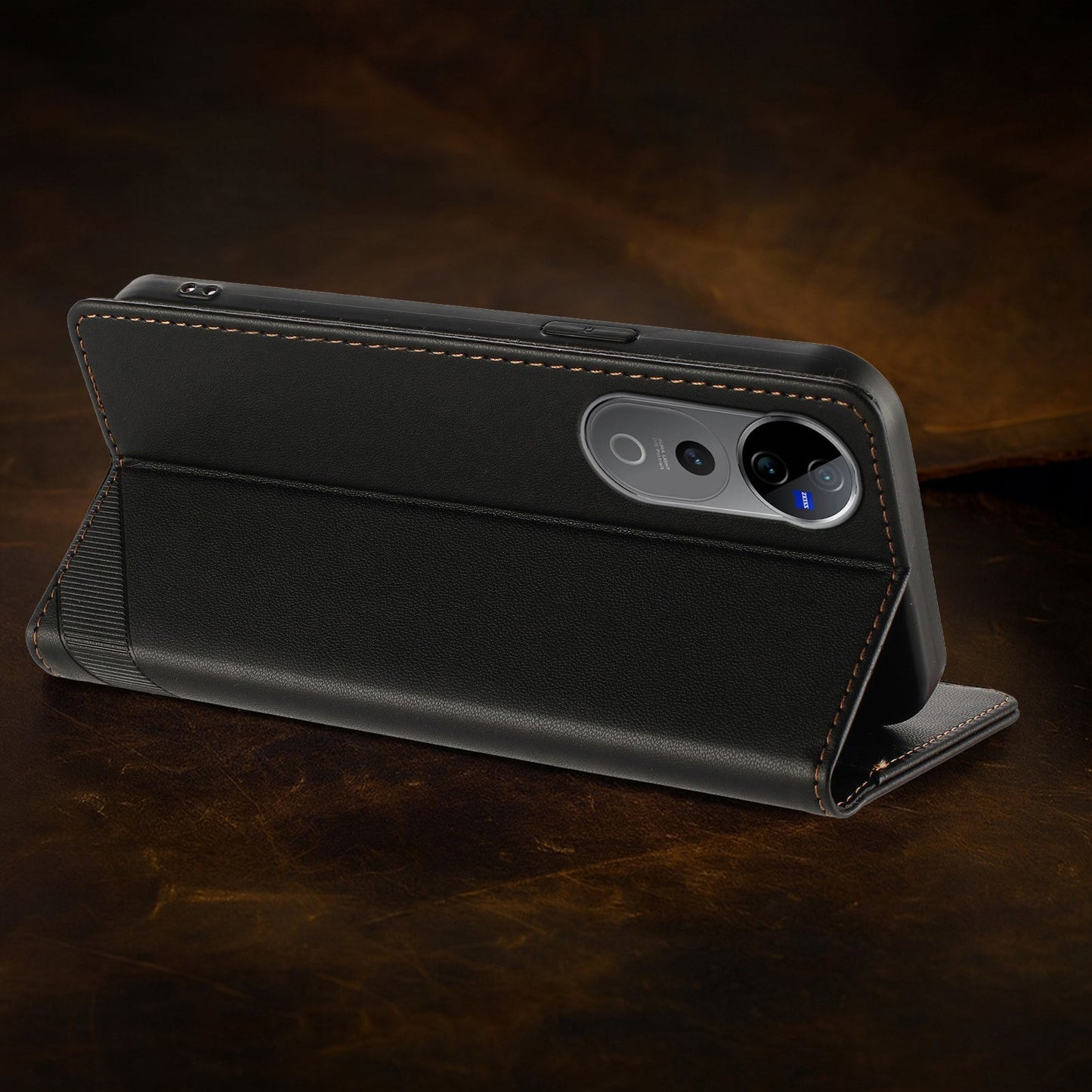 PU leather wallet cover for Vivo V40 Pro 5G with multi-card storage