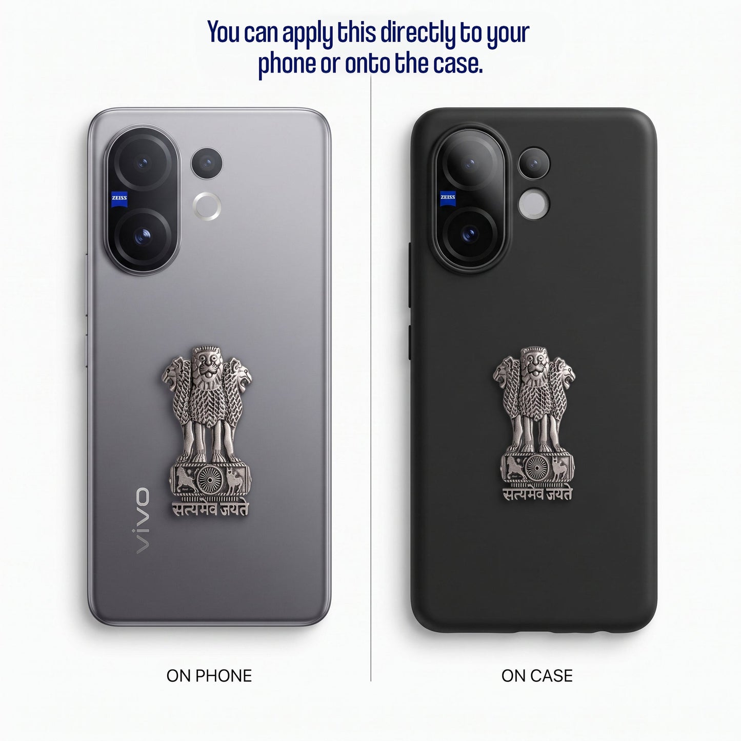 Vivo V60 5G Compatible Satyamev Jayate 3D Metal Emblem Sticker