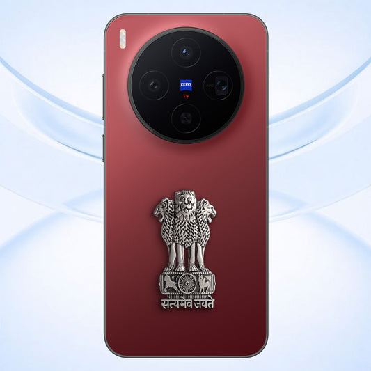 Vivo X300 5G Compatible Satyamev Jayate 3D Metal Emblem Sticker