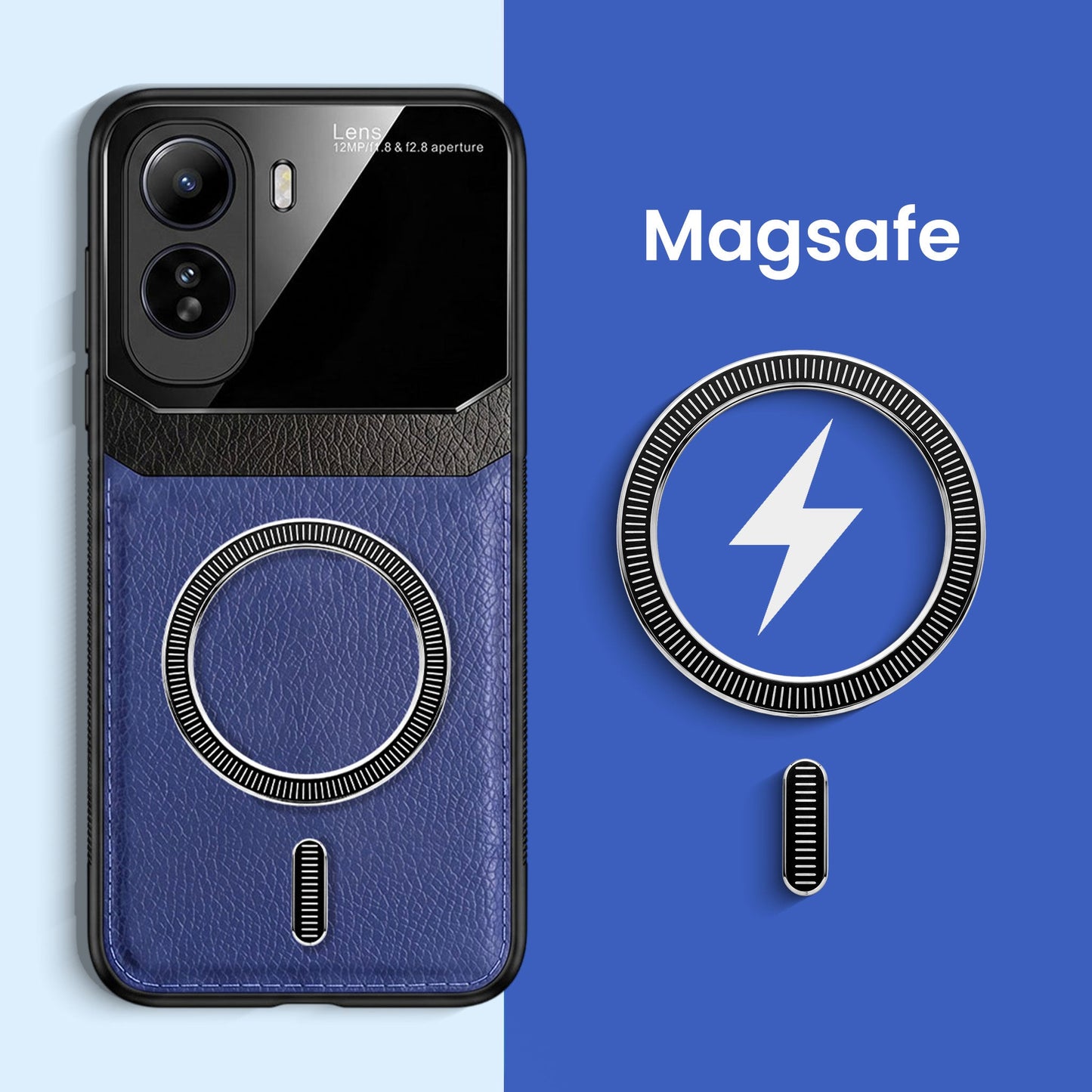 Vivo T5 Pro 5G Premium Magsafe Magnetic Leather Lens Protective Case