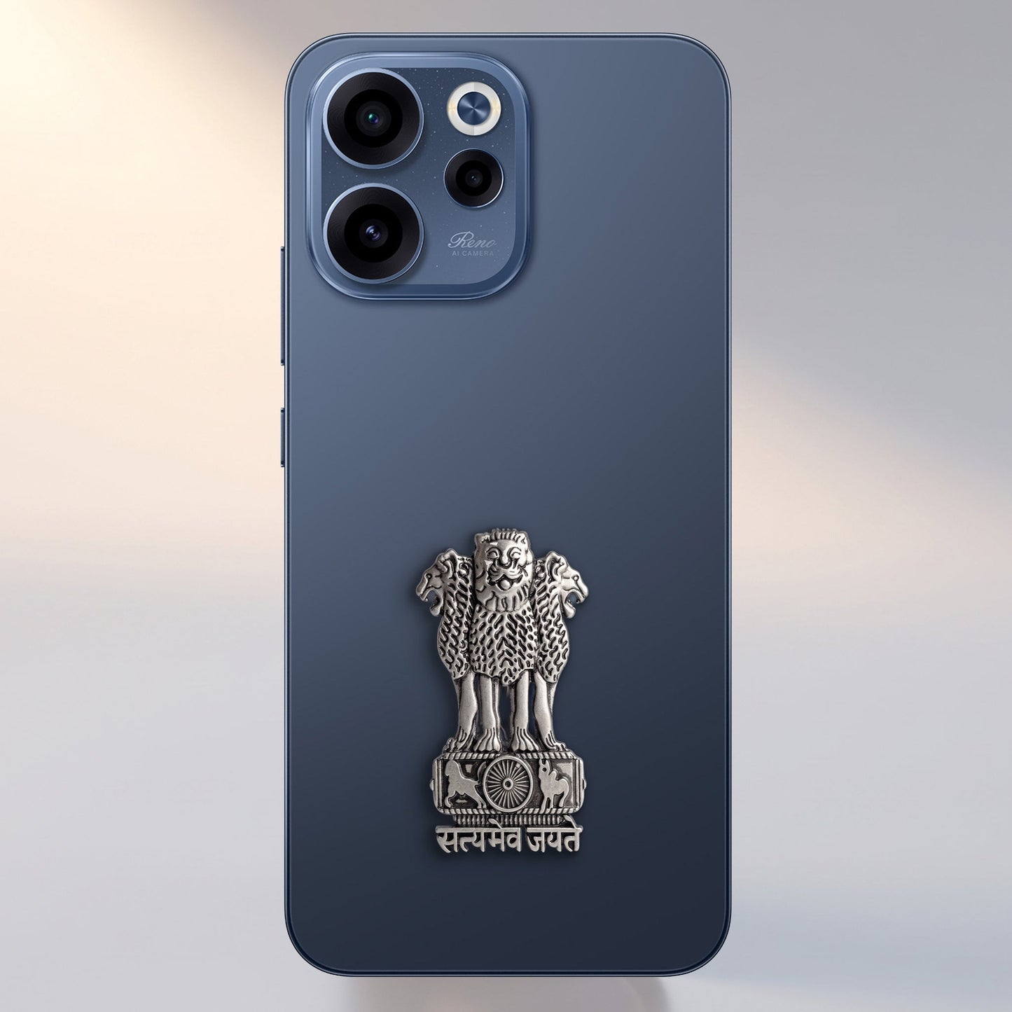 Oppo Reno 15C 5G Compatible Satyamev Jayate 3D Metal Emblem Sticker
