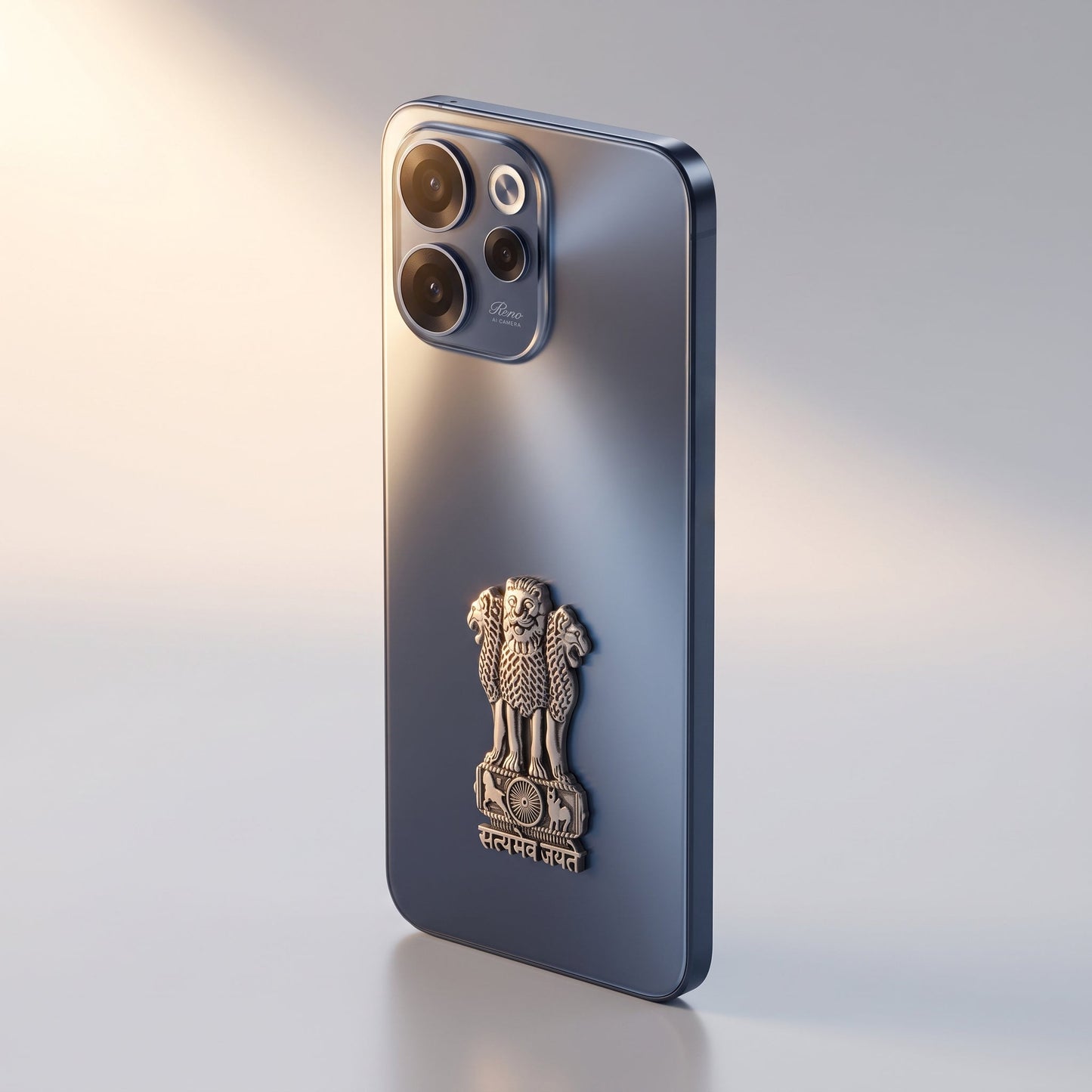 Oppo Reno 15C 5G Compatible Satyamev Jayate 3D Metal Emblem Sticker