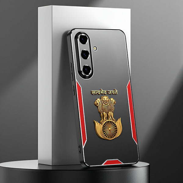 Samsung Galaxy S23 FE 5G Satyamev Jayate 3D Metal Aluminium Back Case