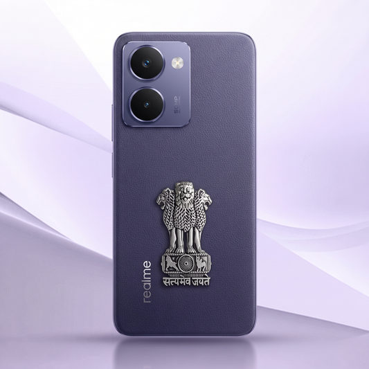 Realme P3 Ultra 5G Compatible Satyamev Jayate 3D Metal Emblem Sticker