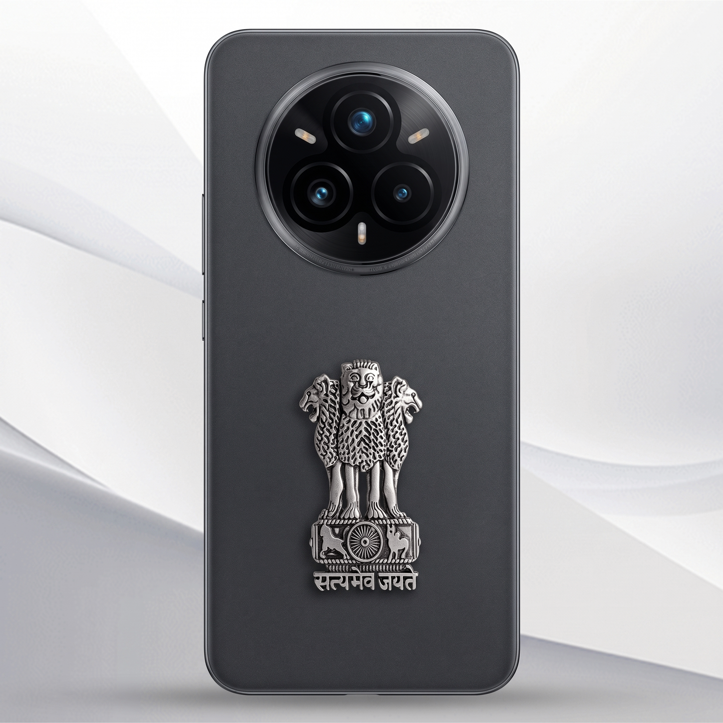 Realme 14 Pro+ 5G Compatible Satyamev Jayate 3D Metal Emblem Sticker