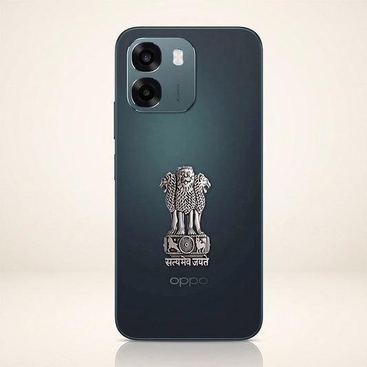 Oppo A6 5G Compatible Satyamev Jayate 3D Metal Emblem Sticker