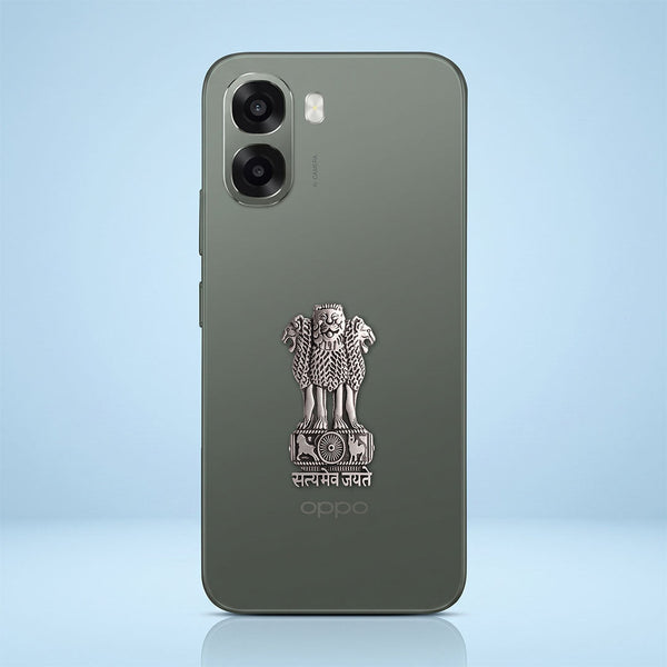 Oppo A6x 5G Compatible Satyamev Jayate 3D Metal Emblem Sticker