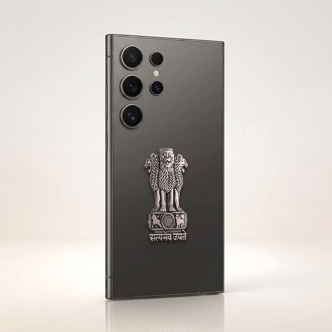 Samsung Galaxy S24 Ultra 5G Compatible Satyamev Jayate 3D Metal Emblem Sticker