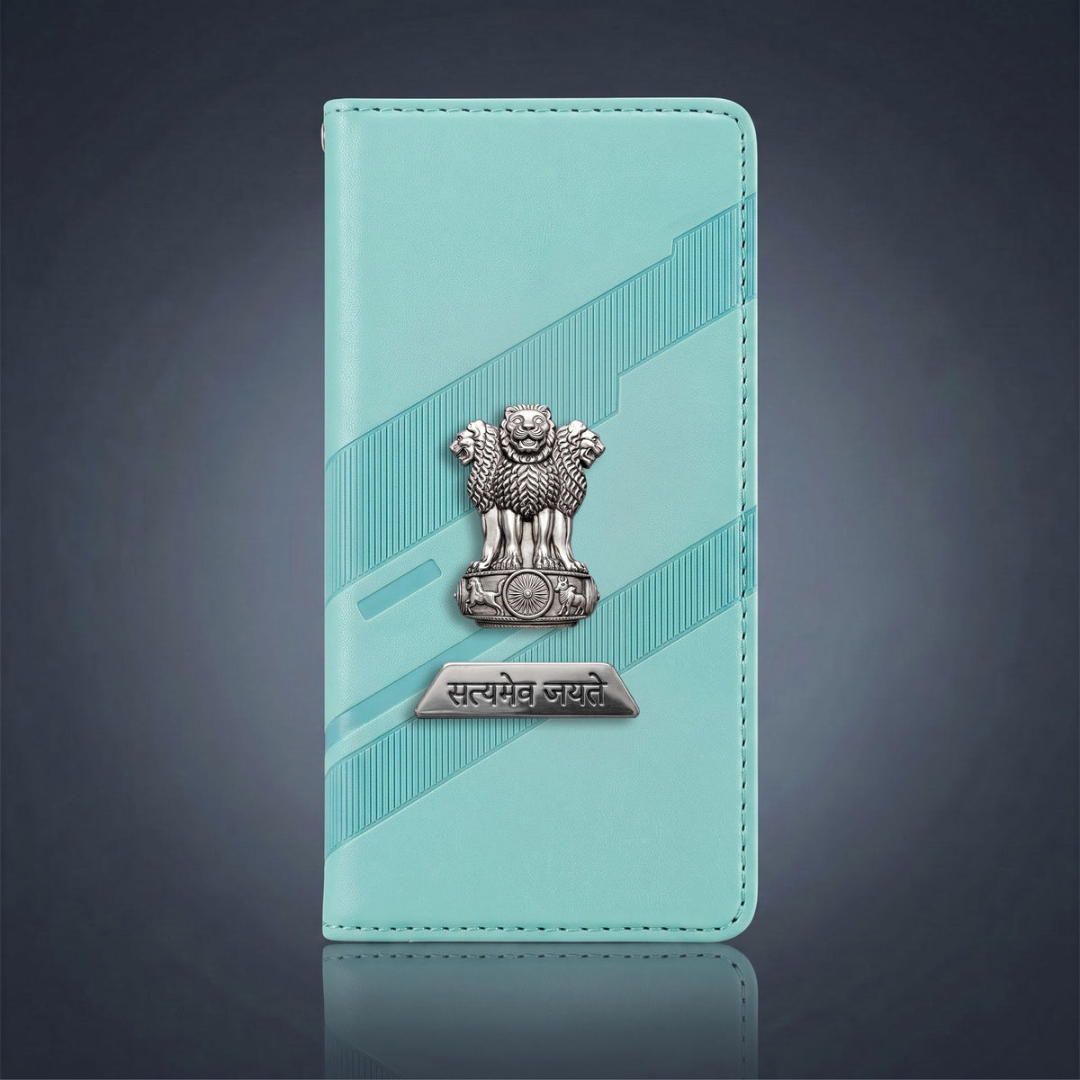 Samsung Galaxy A56 5G Metal Satyamev Jayate 2-in-1 Emblem Magnetic Flip Wallet Case