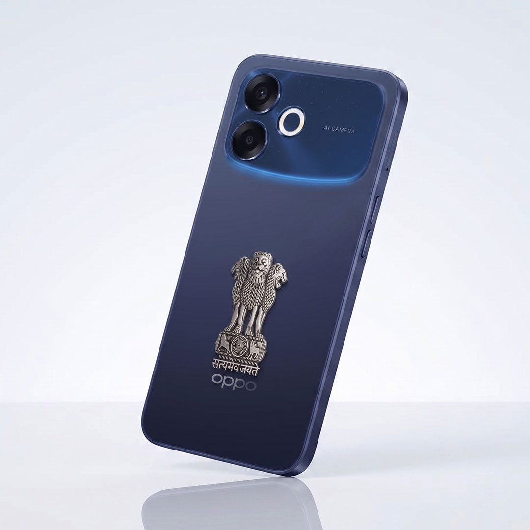 Oppo F33 Pro 5G Compatible Satyamev Jayate 3D Metal Emblem Sticker