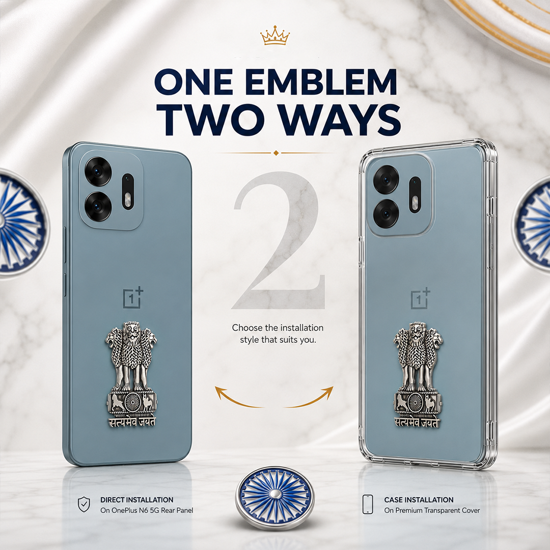 OnePlus N6 5G Compatible Satyamev Jayate 3D Metal Emblem Sticker