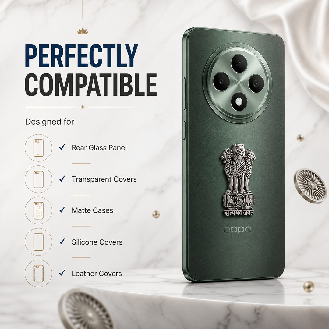 Oppo F27 5G Compatible Satyamev Jayate 3D Metal Emblem Sticker