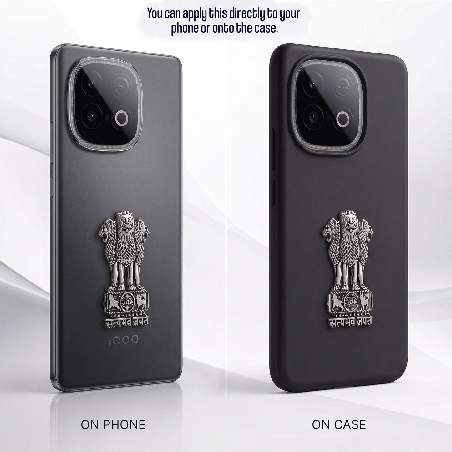 iQOO Neo 10 5G Compatible Satyamev Jayate 3D Metal Emblem Sticker