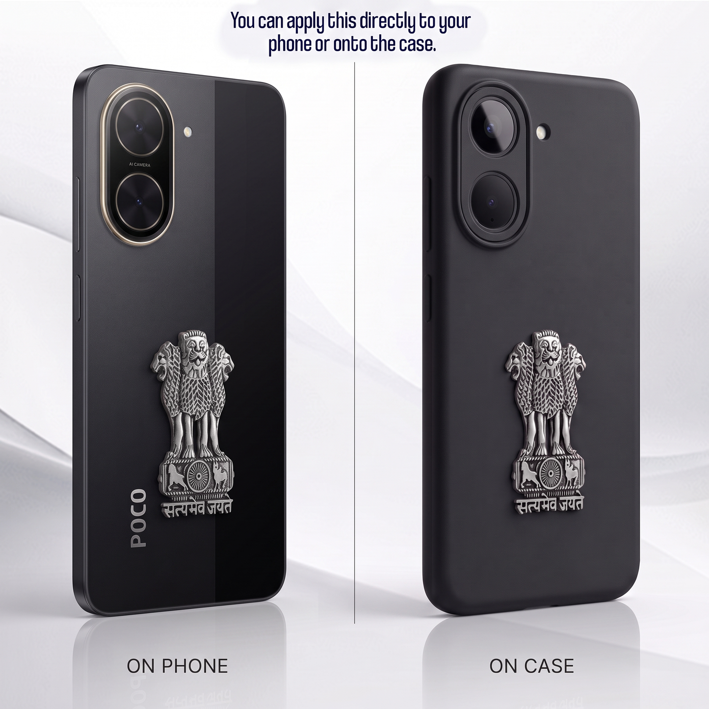 POCO C71 5G Compatible Satyamev Jayate 3D Metal Emblem Sticker