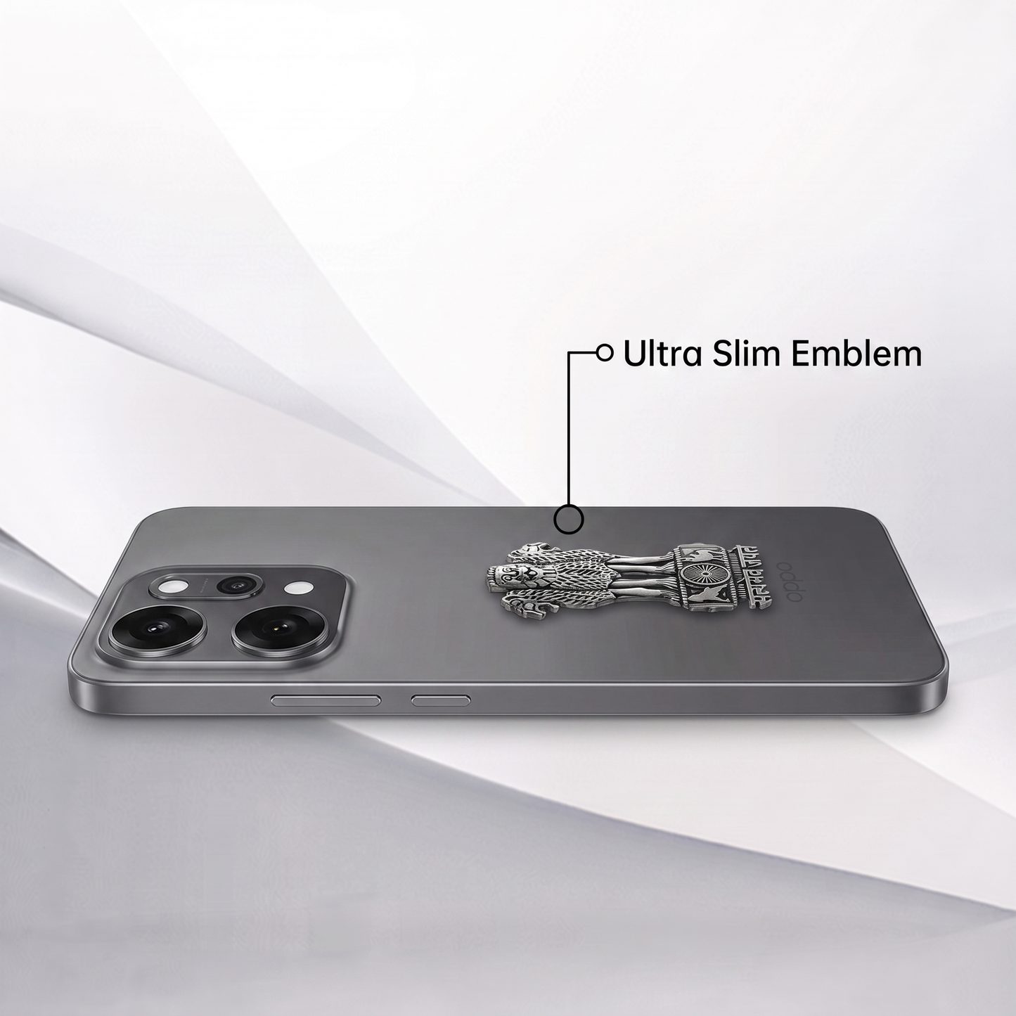 OPPO Reno 14 Pro 5G Compatible Satyamev Jayate 3D Metal Emblem Sticker
