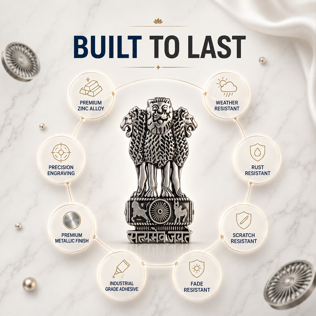 Oppo F33 5G Compatible Satyamev Jayate 3D Metal Emblem Sticker