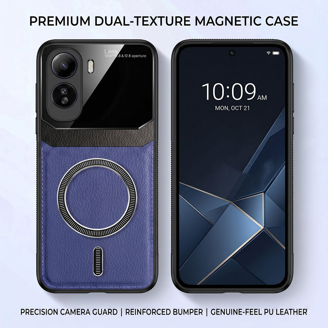Vivo T5 Pro 5G Premium Magsafe Magnetic Leather Lens Protective Case