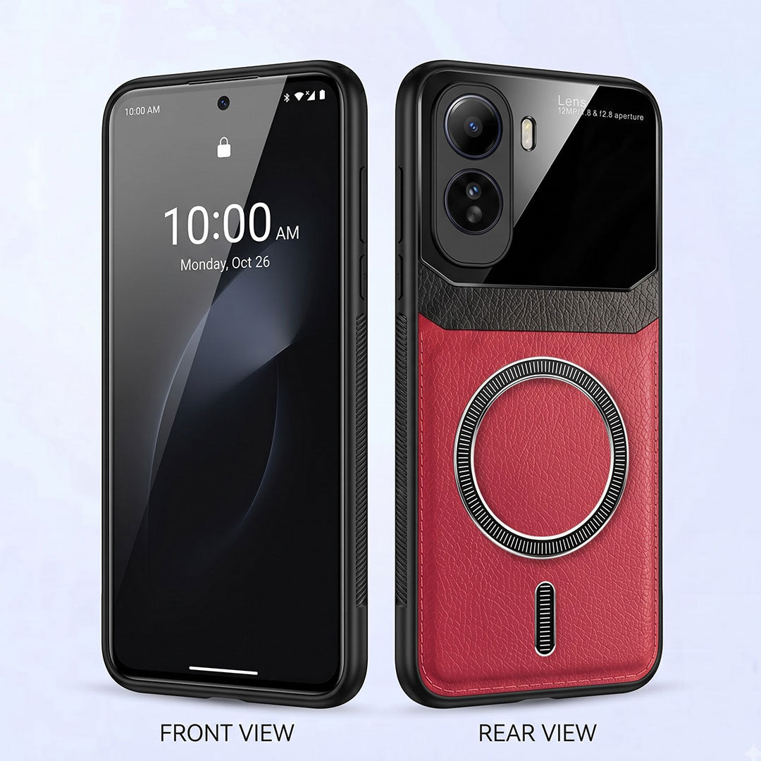 Vivo T5 Pro 5G Premium Magsafe Magnetic Leather Lens Protective Case