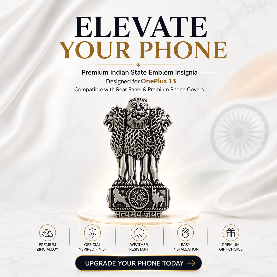 OnePlus 13 5G Compatible Satyamev Jayate 3D Metal Emblem Sticker