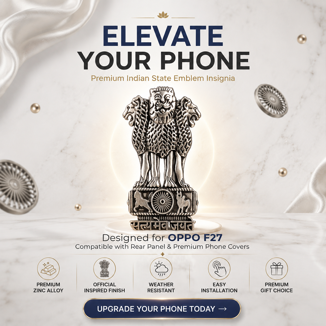 Oppo F27 5G Compatible Satyamev Jayate 3D Metal Emblem Sticker