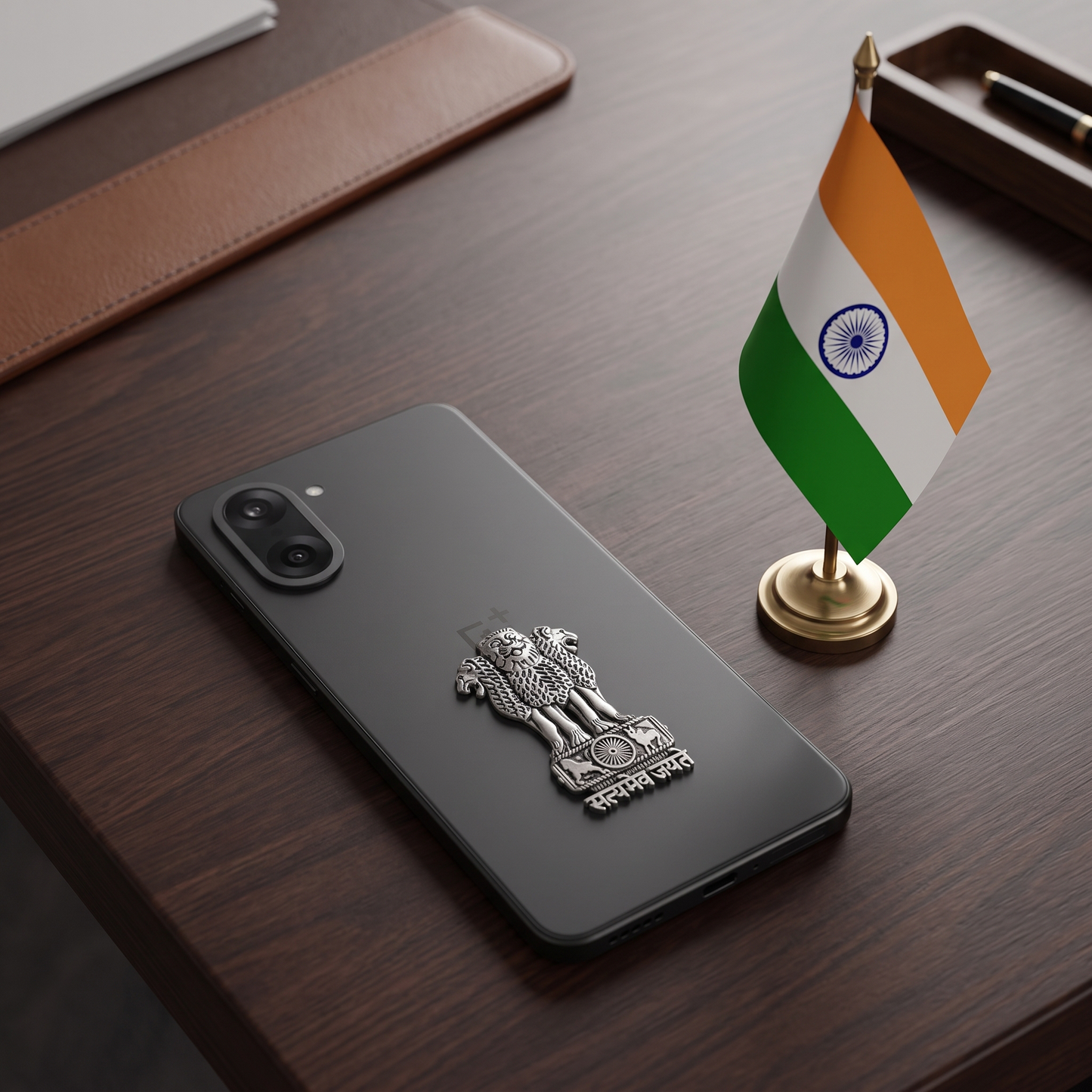 One Plus Nord CE5 5G Compatible Satyamev Jayate 3D Metal Emblem Sticker