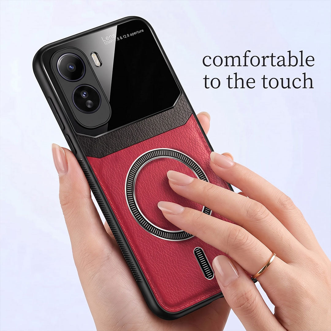 Vivo T5 Pro 5G Premium Magsafe Magnetic Leather Lens Protective Case