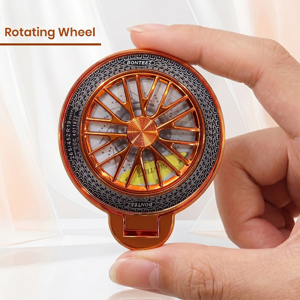 Oppo Reno 14 5G Stress Buster Wheel Rotating Shimmer Airbag Cosmic Orange Case