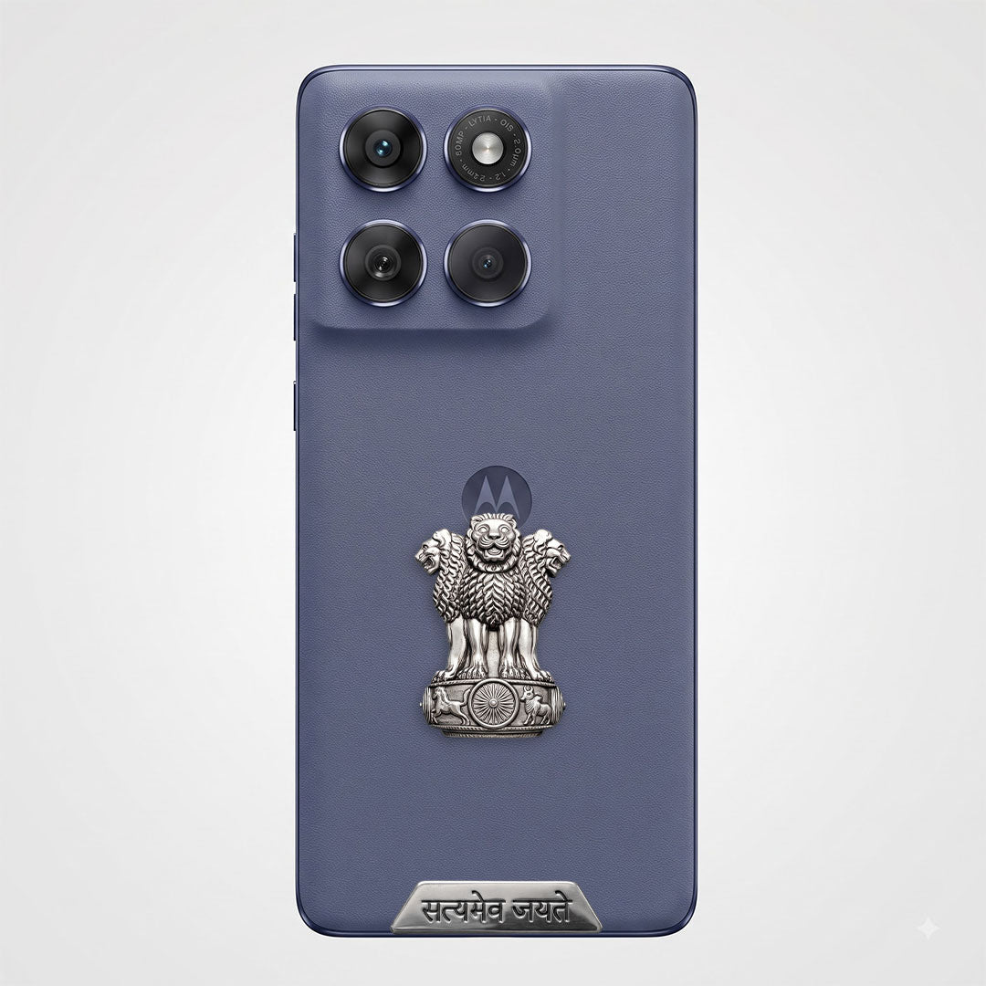Motorola Edge 60 Fusion 5G Compatible Satyamev Jayate 3D Metal Emblem Sticker