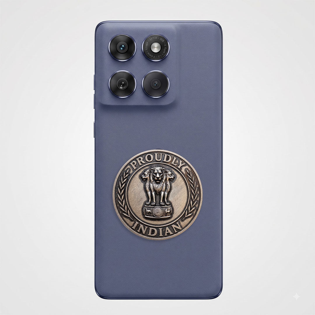 Motorola Edge 60 Fusion 5G Compatible Satyamev Jayate 3D Metal Emblem Sticker