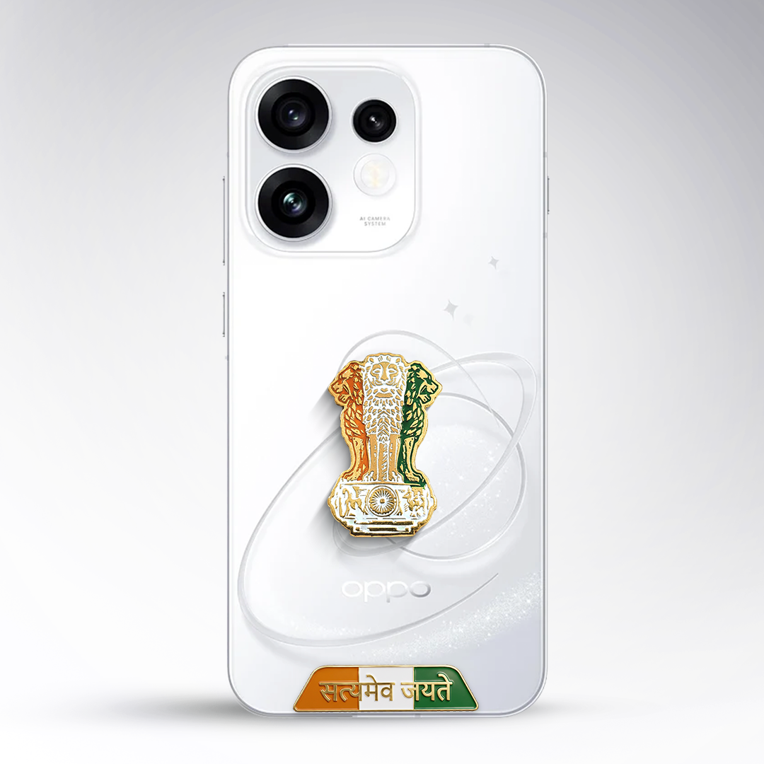 Oppo Reno 16c 5G Compatible Satyamev Jayate 3D Metal Emblem Sticker