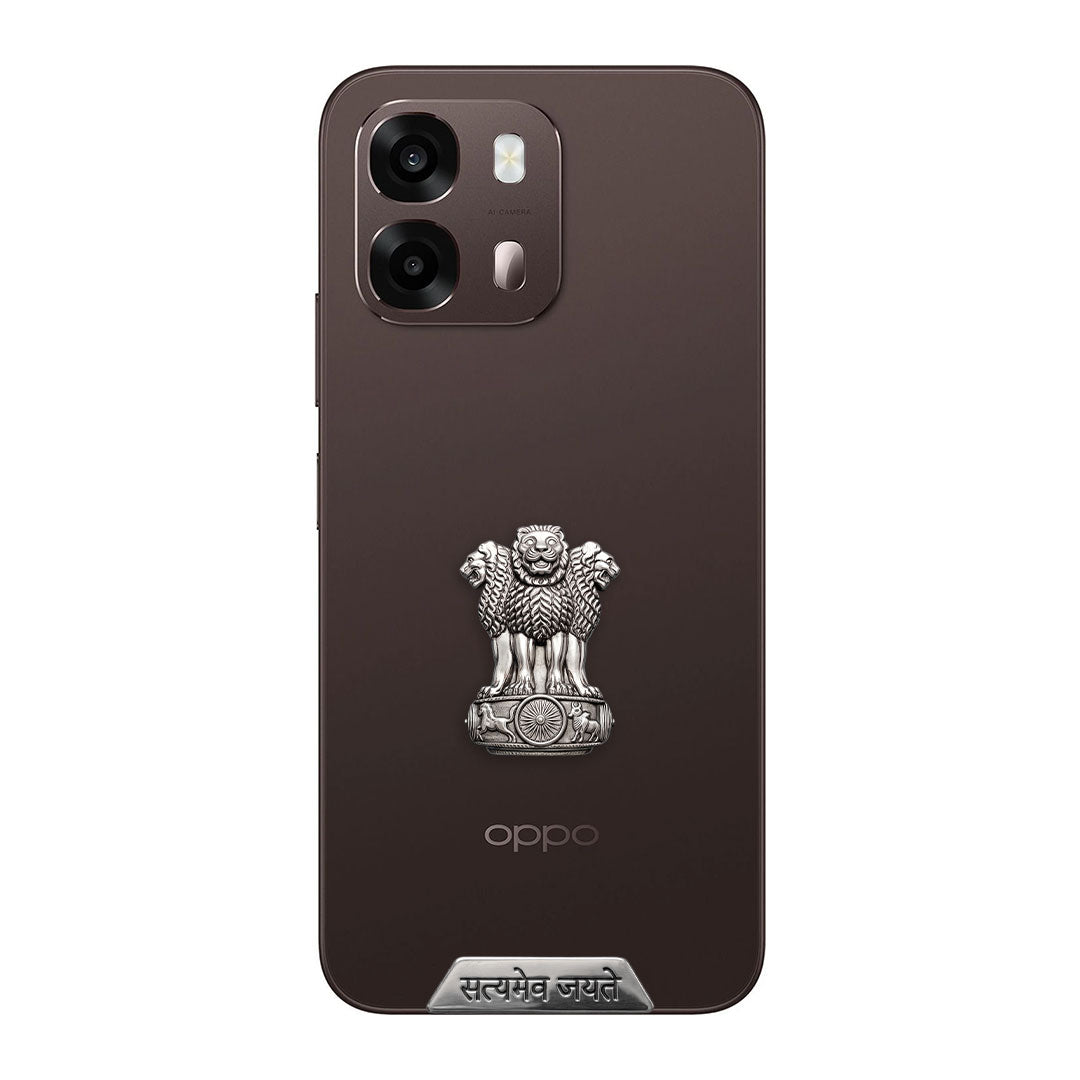 Oppo A6 Pro 5G Compatible Satyamev Jayate 3D Metal Emblem Sticker