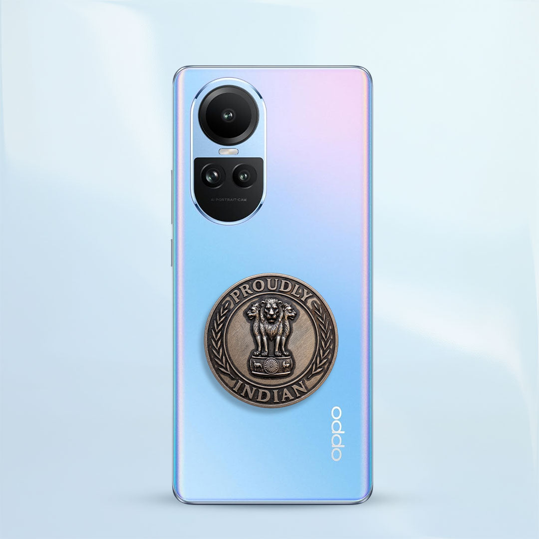 Oppo Reno 10 5G Compatible Satyamev Jayate 3D Metal Emblem Sticker