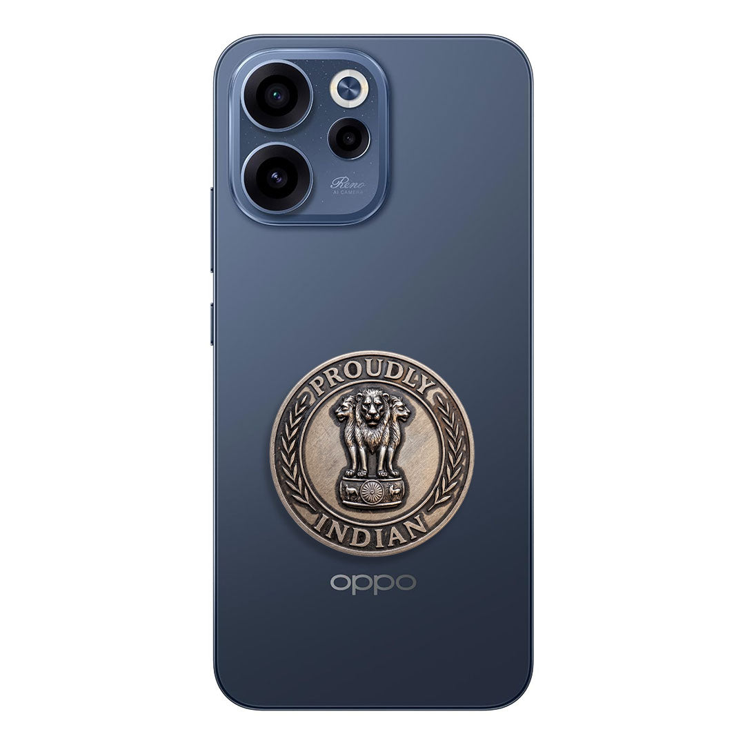Oppo Reno 15C 5G Compatible Satyamev Jayate 3D Metal Emblem Sticker