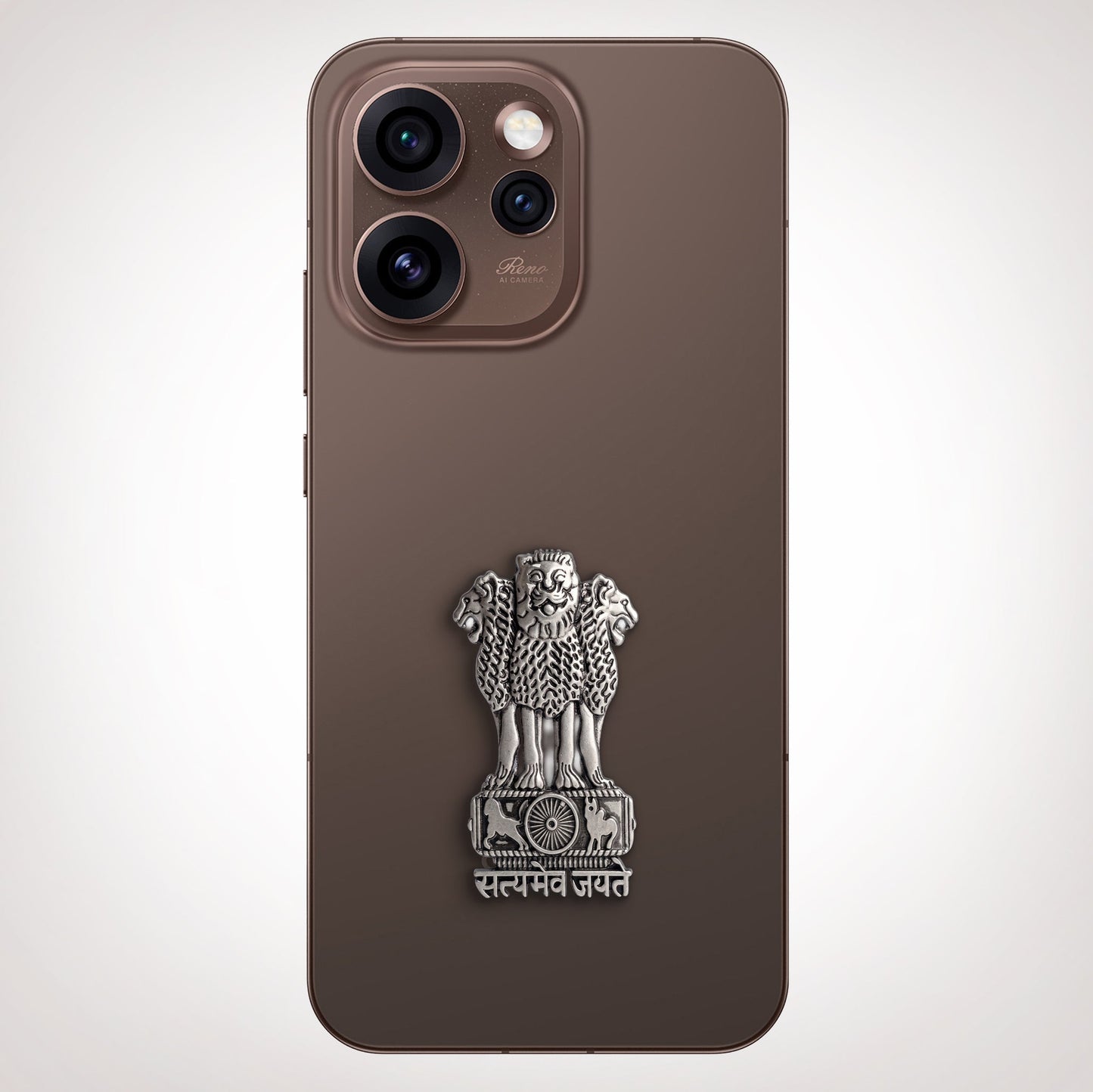 Oppo Reno 15 Pro 5G Compatible Satyamev Jayate 3D Metal Emblem Sticker