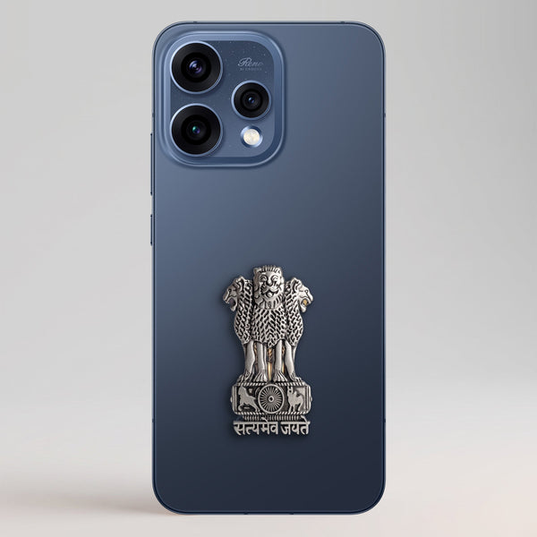 Oppo Reno 15 5G Compatible Satyamev Jayate 3D Metal Emblem Sticker