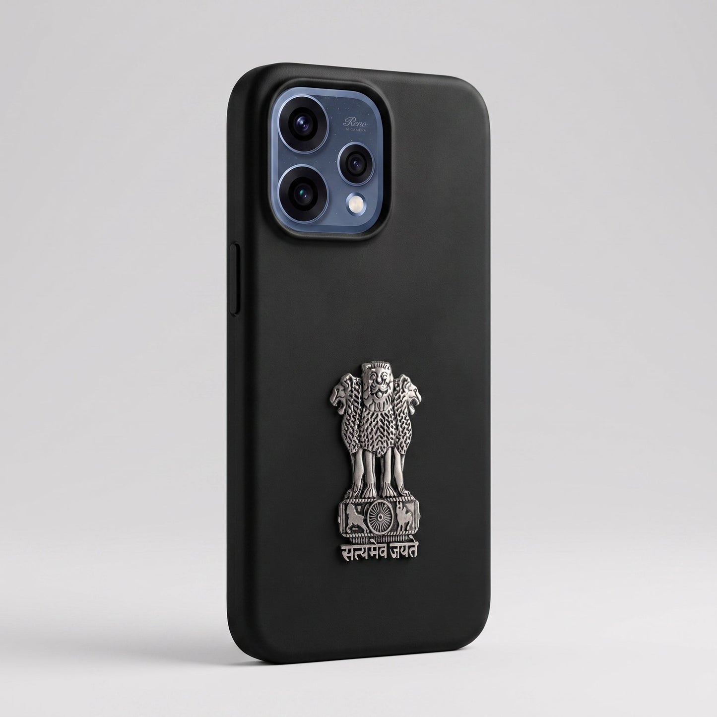 Oppo Reno 15 5G Compatible Satyamev Jayate 3D Metal Emblem Sticker