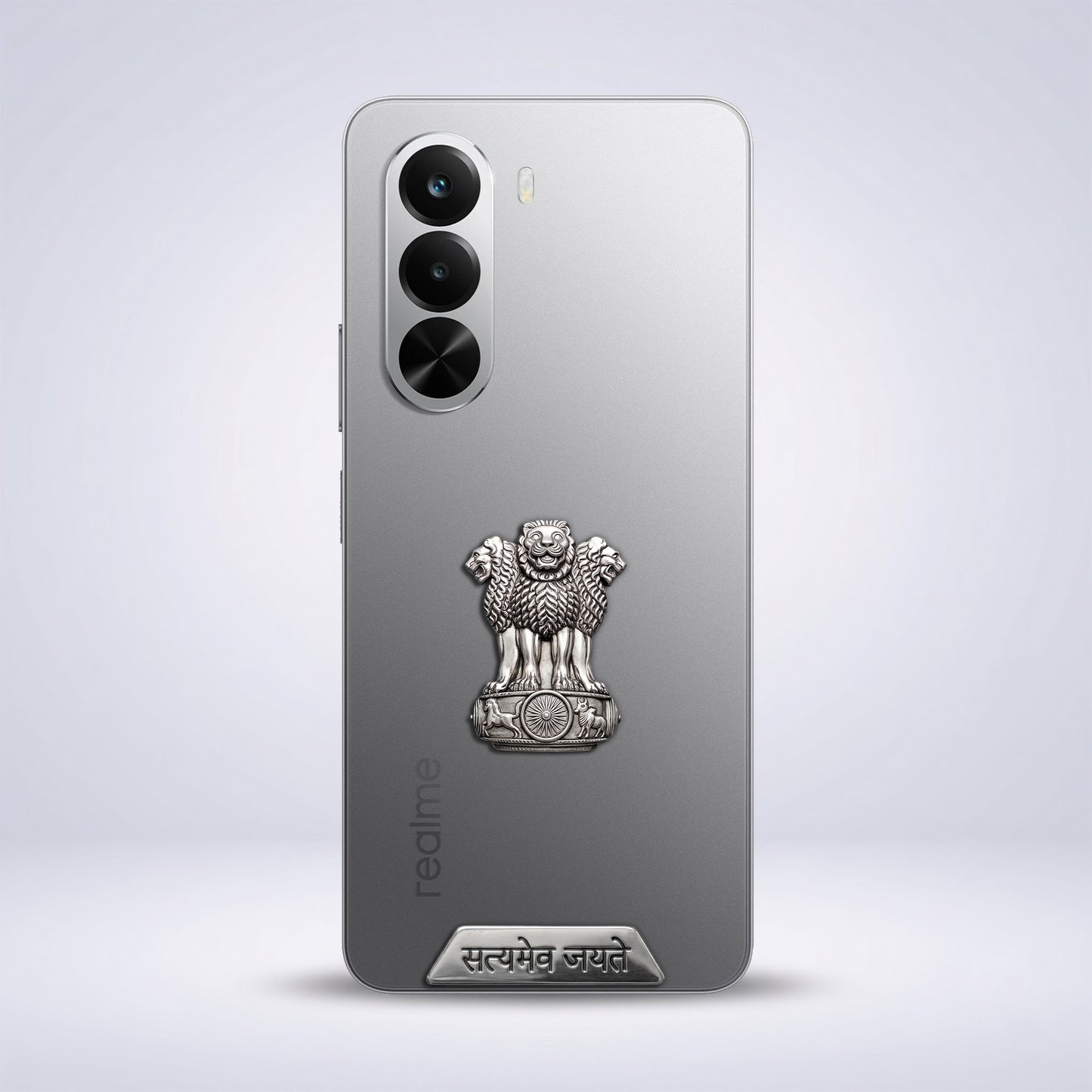 Realme P4X 5G Compatible Satyamev Jayate 3D Metal Emblem Sticker