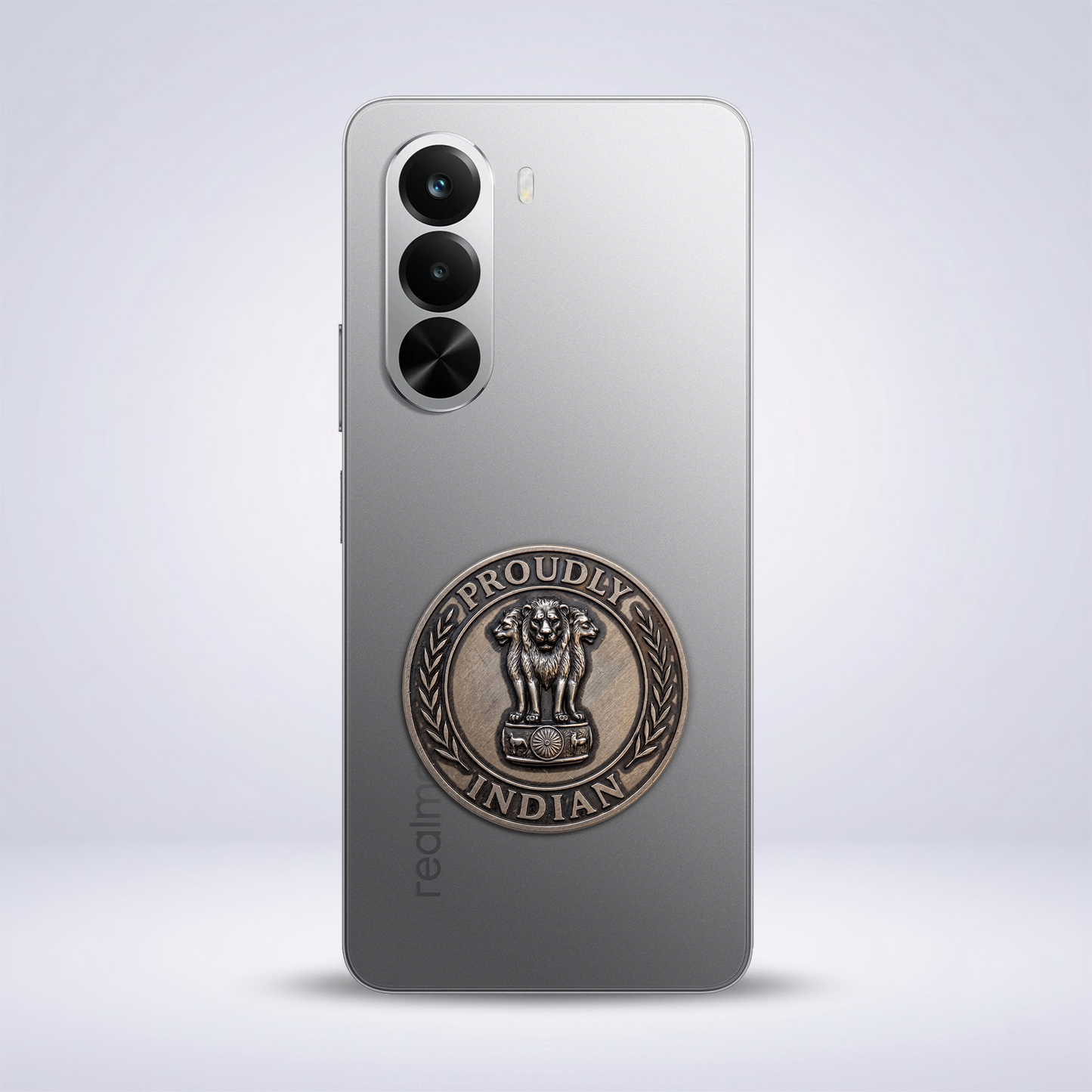 Realme P4X 5G Compatible Satyamev Jayate 3D Metal Emblem Sticker