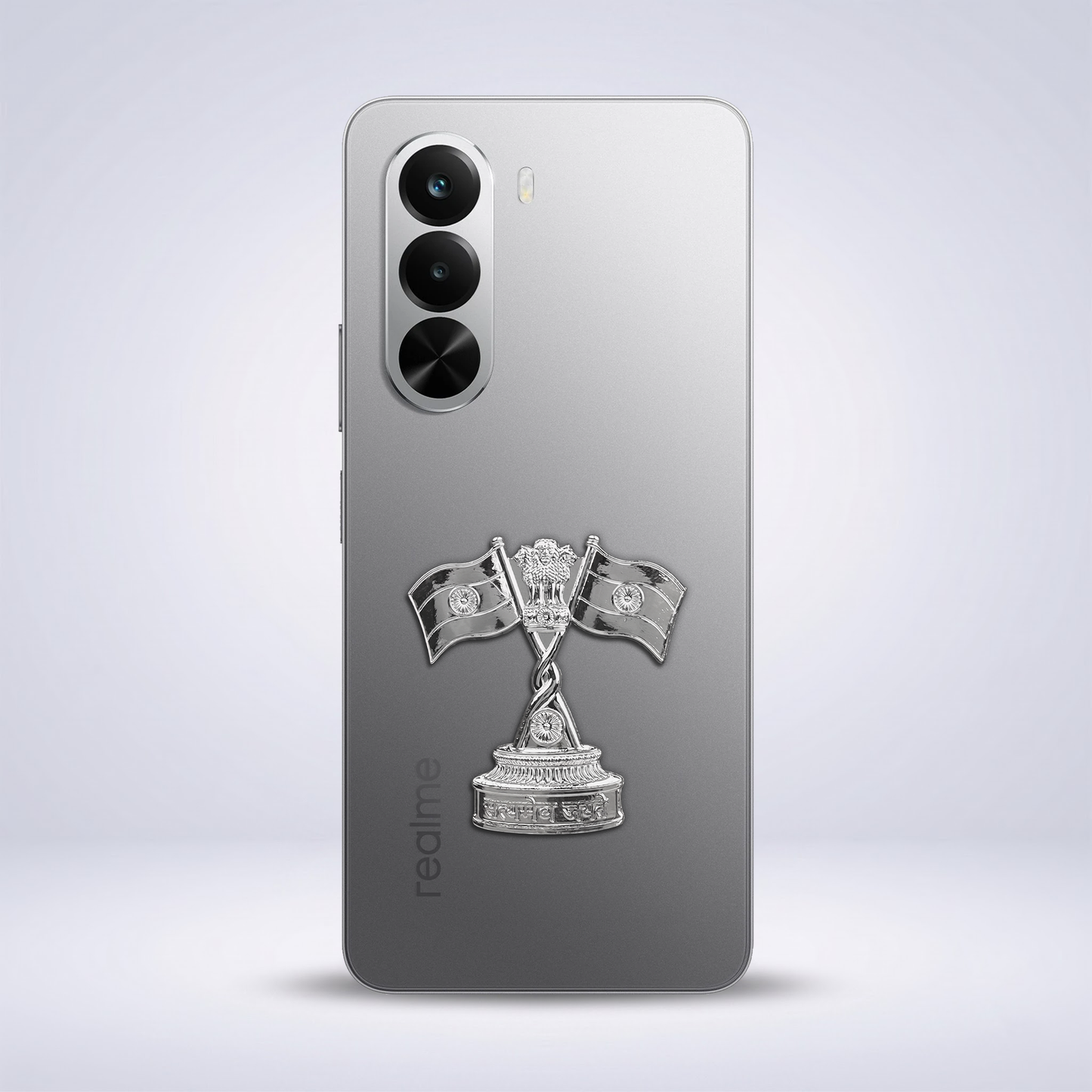 Realme P4X 5G Compatible Satyamev Jayate 3D Metal Emblem Sticker